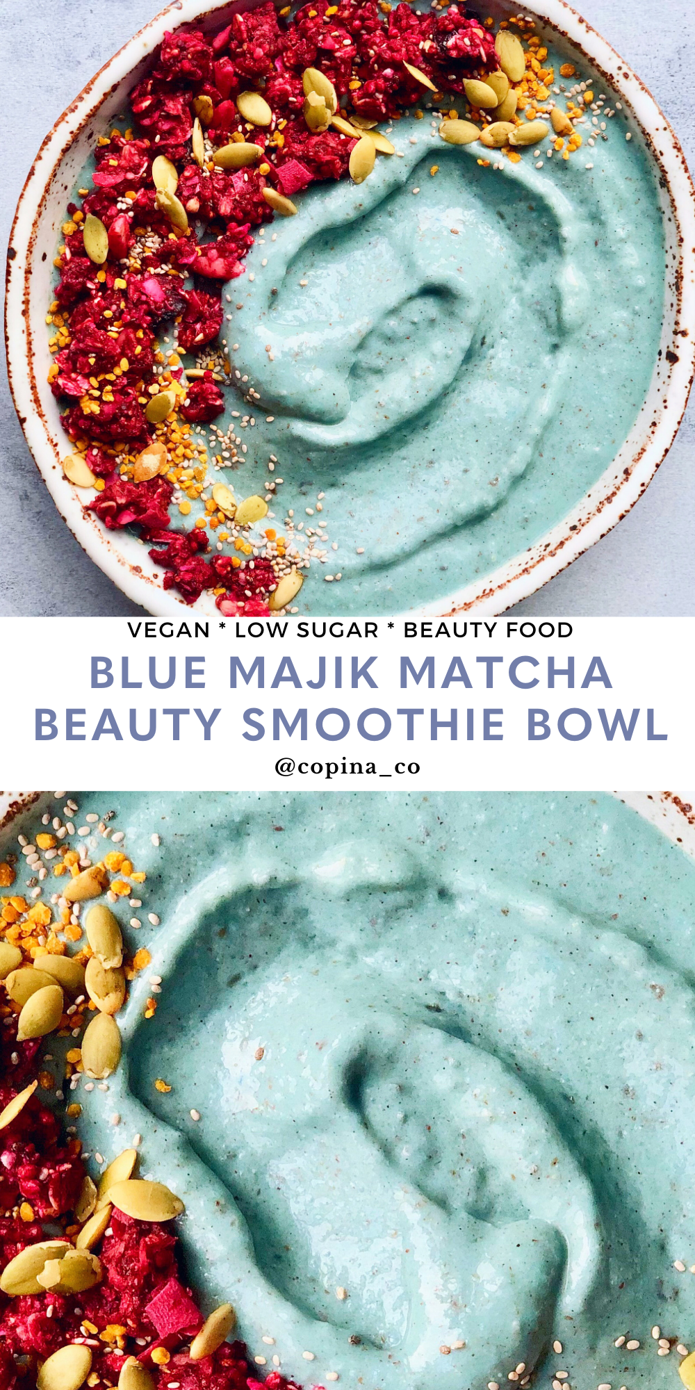 Copina Co Blue Majik Matcha Beauty Smoothie Bowl