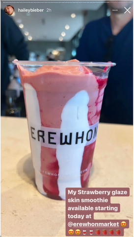 Hailey Bieber’s Strawberry Skin Glaze Smoothie