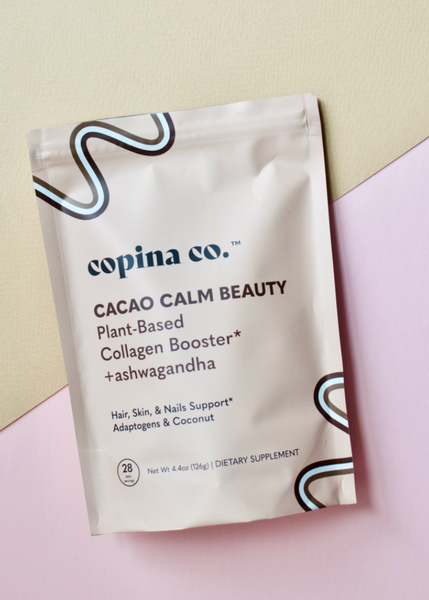 plant-based cacao and ashwagandha collagen booster powder 