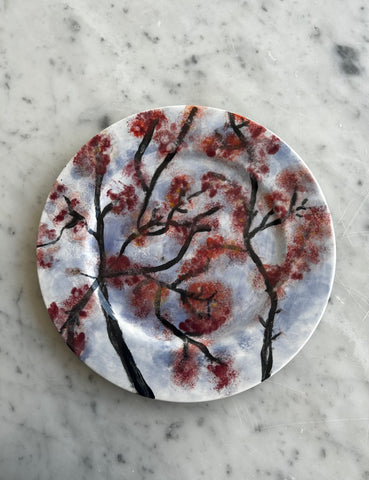 Hand painted blossom plate