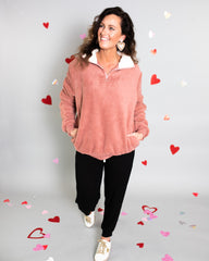 Fuzzy pink pullover from Rosa Lee Boutique