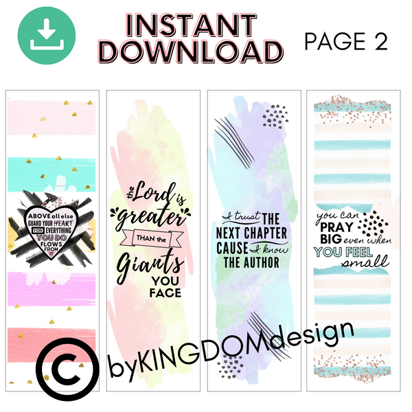 Printable Faith-Filled Watercolor Bookmarks – Forest Rose Creative