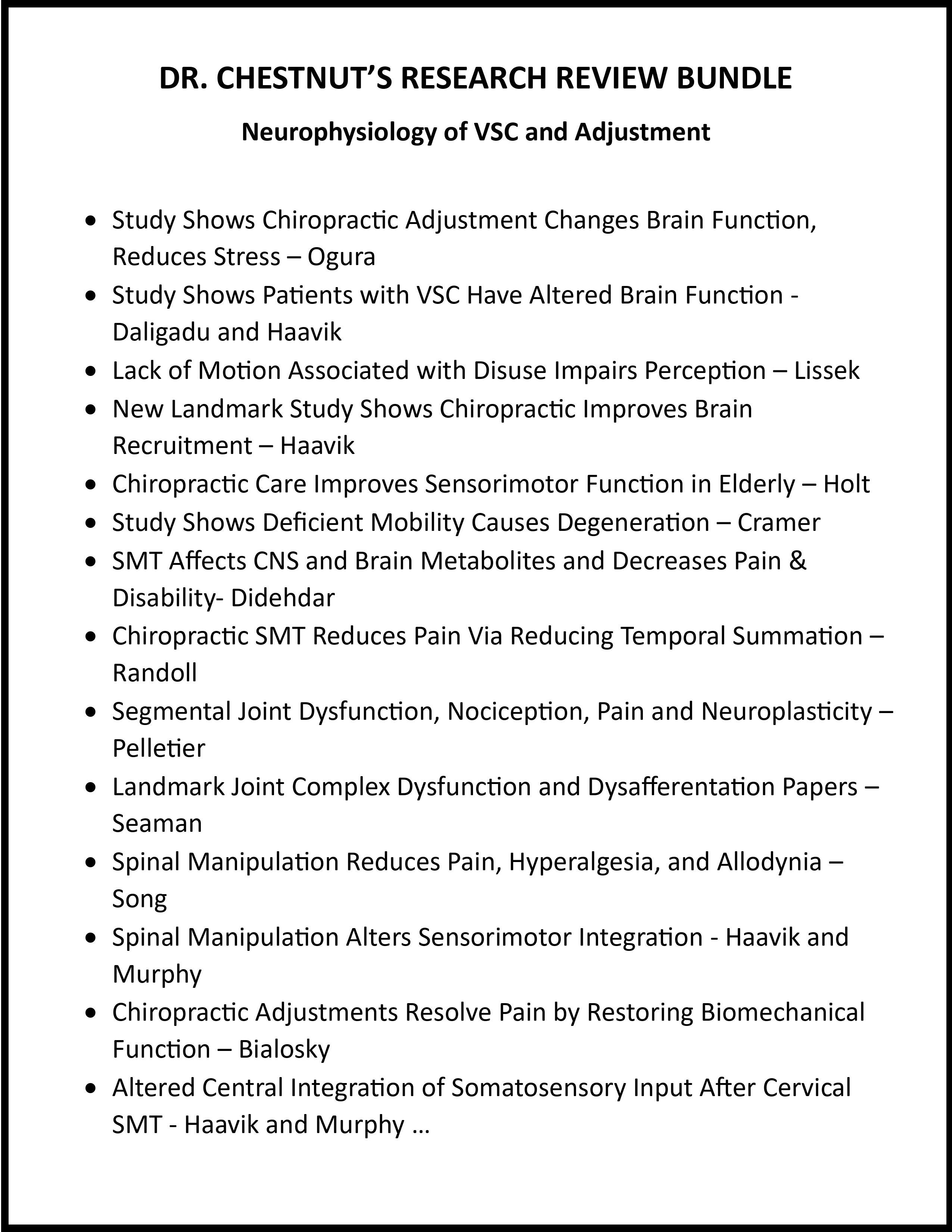 Neurophysiology of VSC and Adjustment