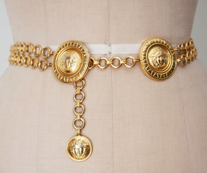 vintage versace gold chain belt