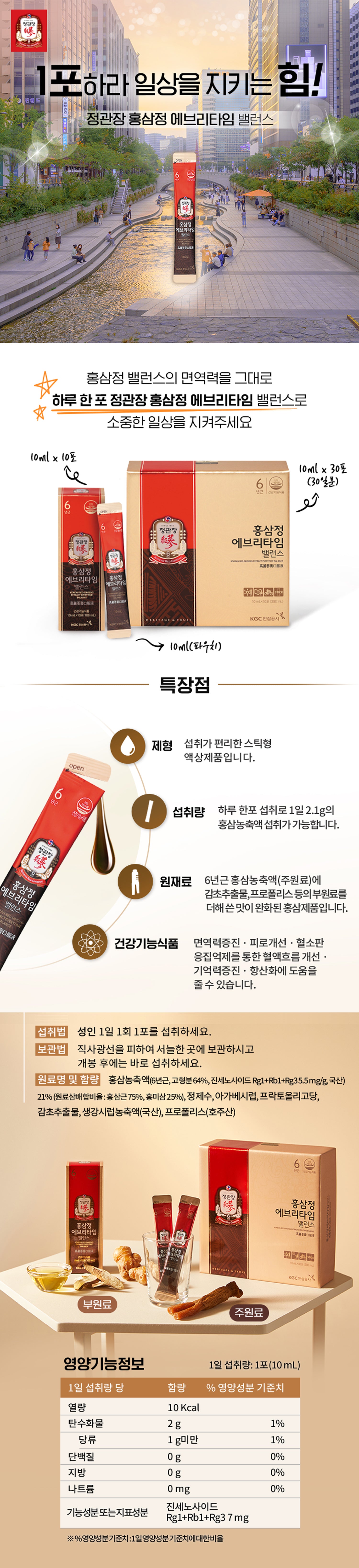 Extrait de ginseng rouge Everytime balace (10ml*10) [Cheongkwanjang]