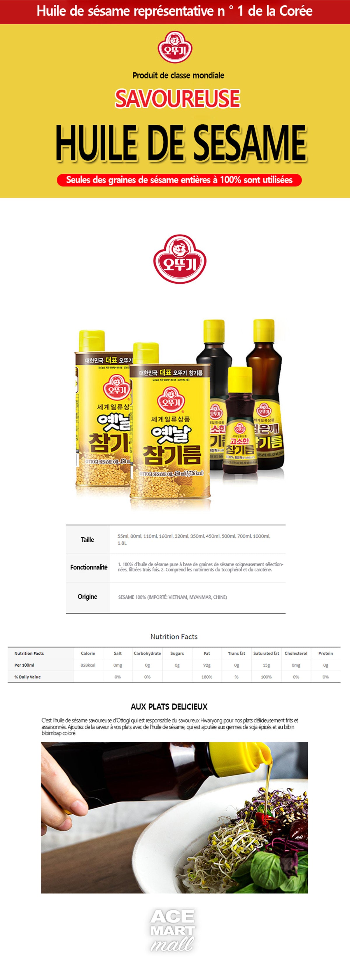 OTTOGI GOSOHAN HUILE DE SESAME 160ml