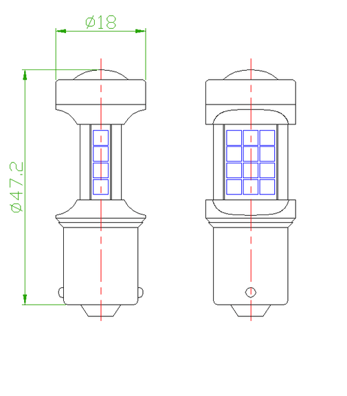 BA15S-1156-LED-Turn-Signal-Brake-Tail-Reverse-Lights-Bulbs-Dimention