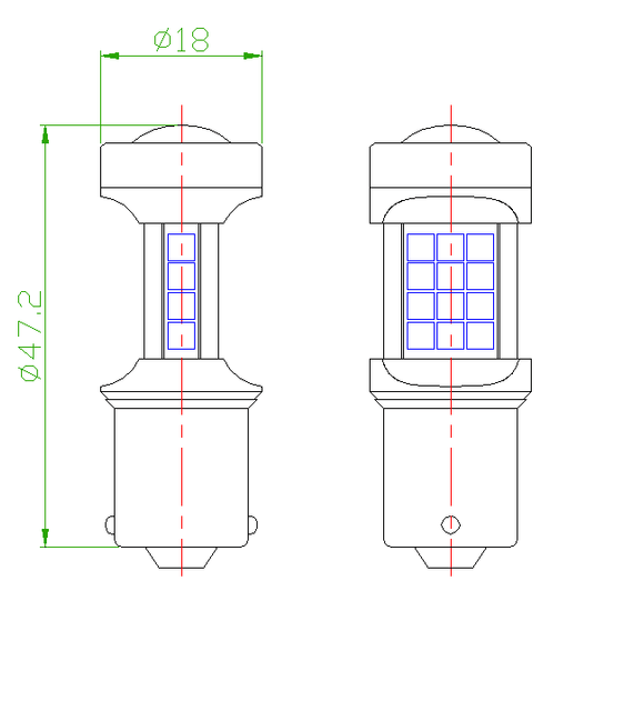 BA15S-1156-LED-Turn-Signal-Brake-Tail-Reverse-Lights-Bulbs-Dimention