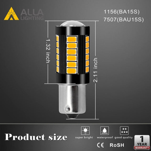 BAU15S 7507 12496 LED Bulb Turn Signal Lights PY21W Amber Yellow 12V