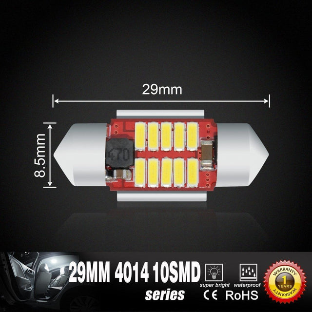 31MM Festoon DE3021 DE3022 LED Bulbs Interior Map Dome Trunk Lights