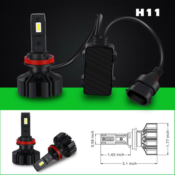 H8-H9-H11-LED-Headlights-Fog-Lights-Bulbs-High-Low-Beam-Dimension