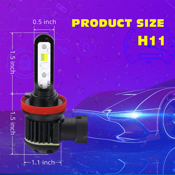 Dimension of H8 H11 H16 LED Switchback Bulbs Fog Lights White Yellow