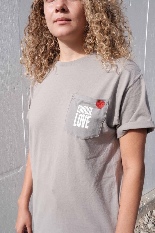 100% Cotton Crew Neck Choose Love + Neococo T shirt, Made in USA