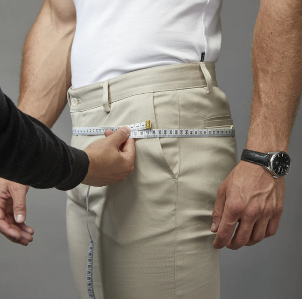 measuring hip Width to find the perfect pant length