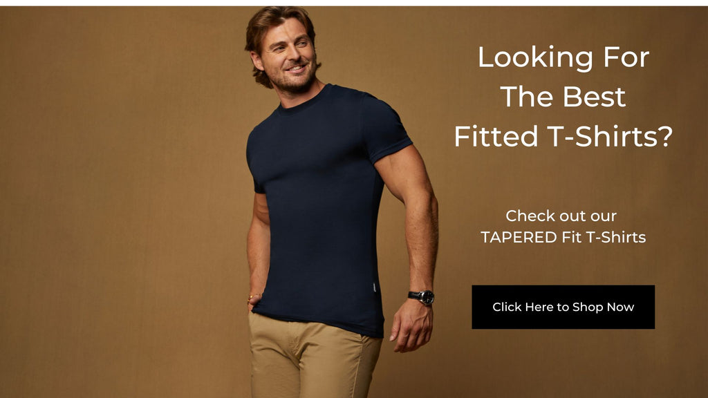 best fitting t-shirts for men to be worn tucked or untucked. By Tapered Menswear
