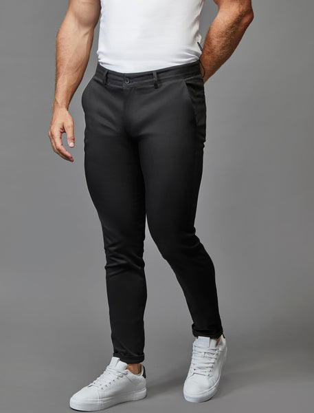 black chinos for men to wear at a funeral by Tapered Menswear