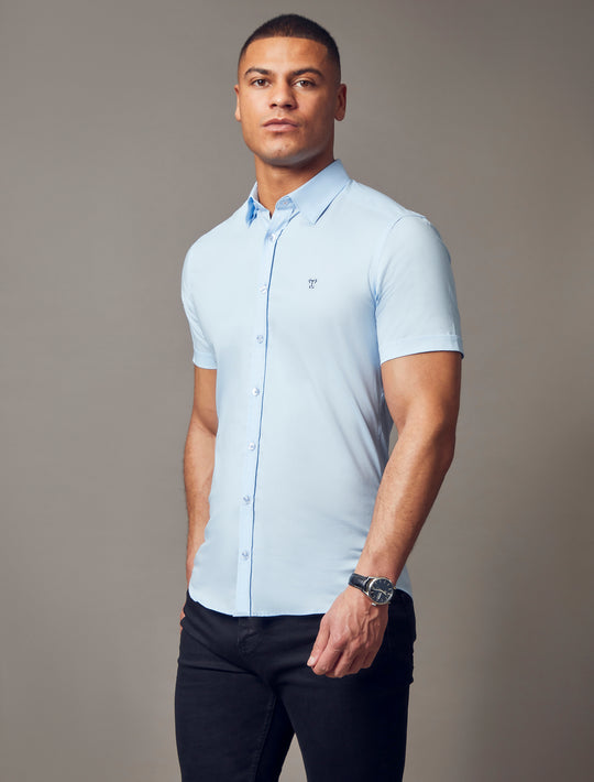 Buy Mens Short Sleeve Muscle Fit Shirts  Tapered Fit Short Sleeve –  Tapered Menswear