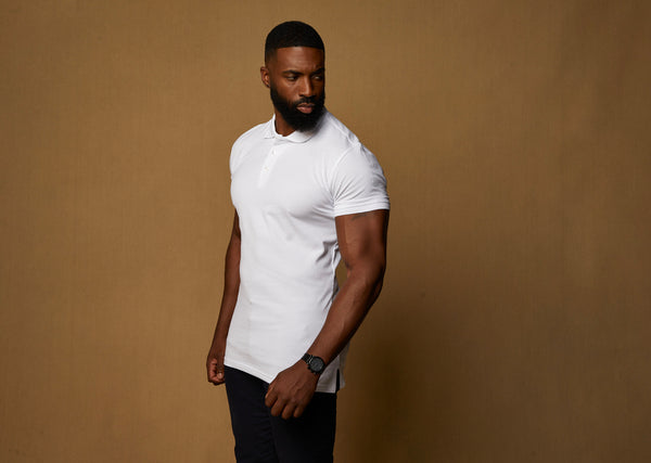 best fitting white polo for men to wear on a first date