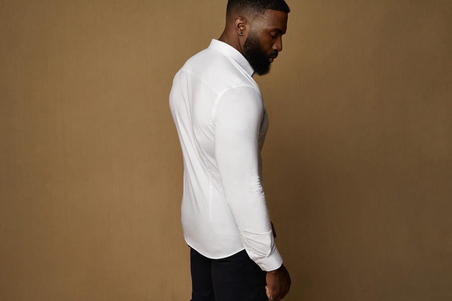 better fitting white shirts where the shoulder seam fits perfectly by Tapered Menswear