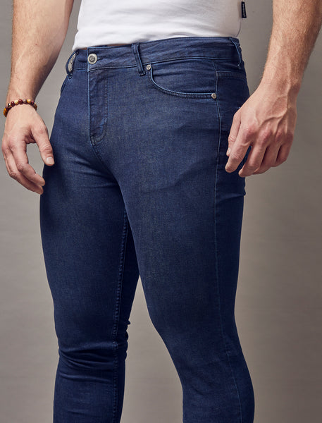 best navy slim fit jeans alternative by Tapered Menswear