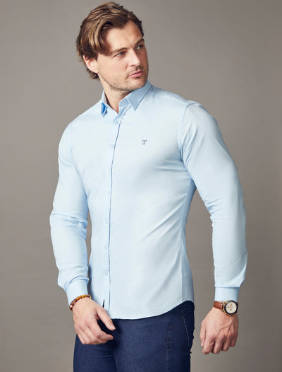 Light Blue Tapered Fit Shirt - Muscle Fitted | Tapered Menswear