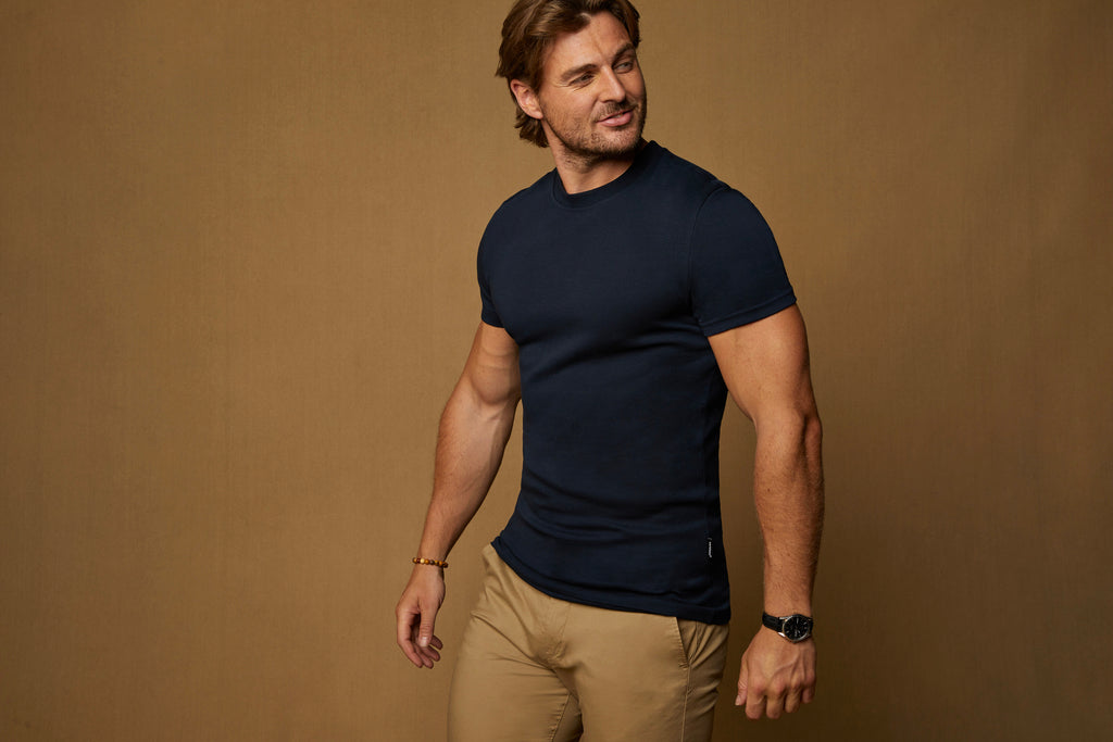 better fitting t-shirts where the shoulder seam fits perfectly by Tapered Menswear