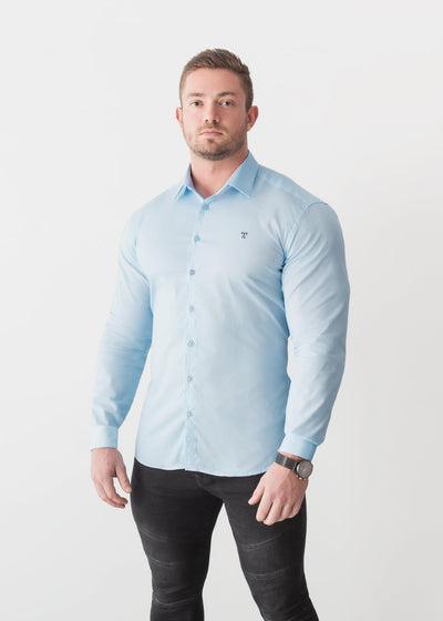 Light Blue Tapered Fit Shirt - Muscle Fitted | Tapered Menswear