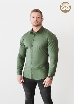 Olive Tapered Fit Shirt - Tapered 