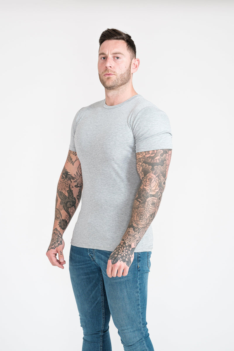 basen Skynd dig Grusom Grey Tapered Fit T-Shirt - Grey Muscle Tee | Tapered Menswear