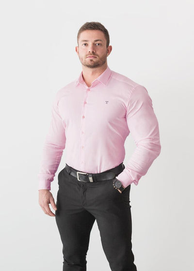 Pink Tapered Fit Shirt - For a Muscular Build | Tapered Menswear