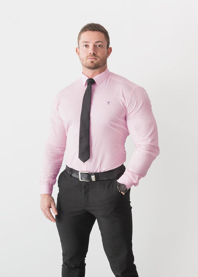 Pink Tapered Fit Shirt - Mens Muscle Fit Shirt | Tapered Menswear