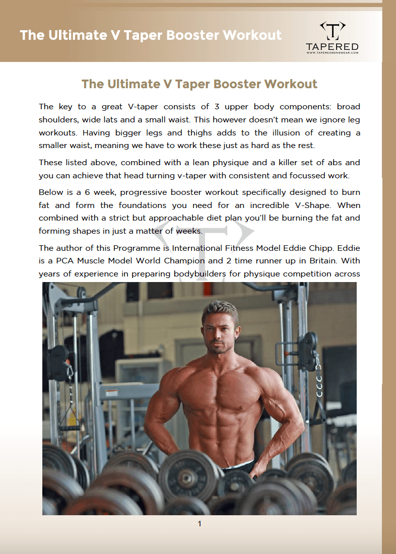 V-Taper Booster Workout Workout pdf Tapered Menswear
