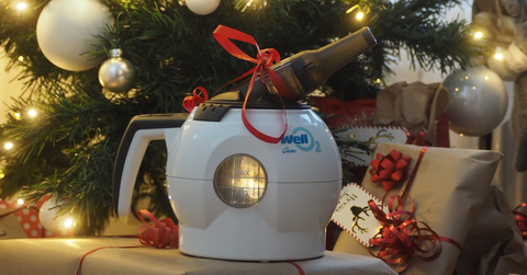 WellO2 breathing trainer under the Christmas tree