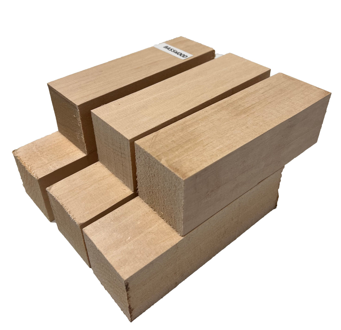 Set of 8, Basswood Carving/Whittling Wood Blanks/Turning Blocks Kit 2 x 2  x 5 - Exotic Wood Zone – Exotic Wood Zone