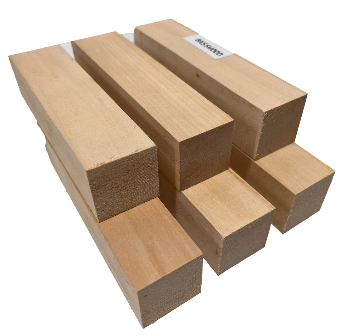 Juego de 9 bloques grandes de madera de tilo para tallar/tallar, 2 x 3 x  18