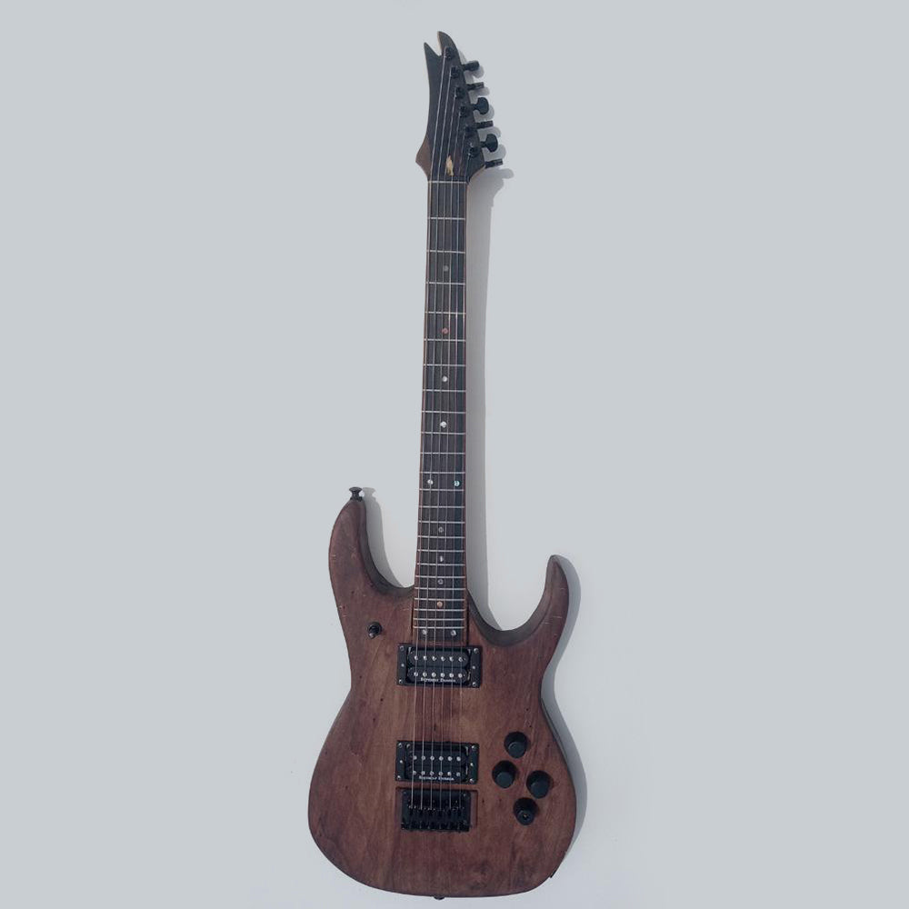 walnut electric guitar