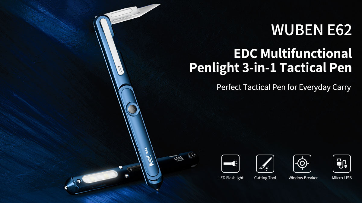 WUBEN E62 EDC Multifunctional Penlight 3-in-1 Tactical Pen