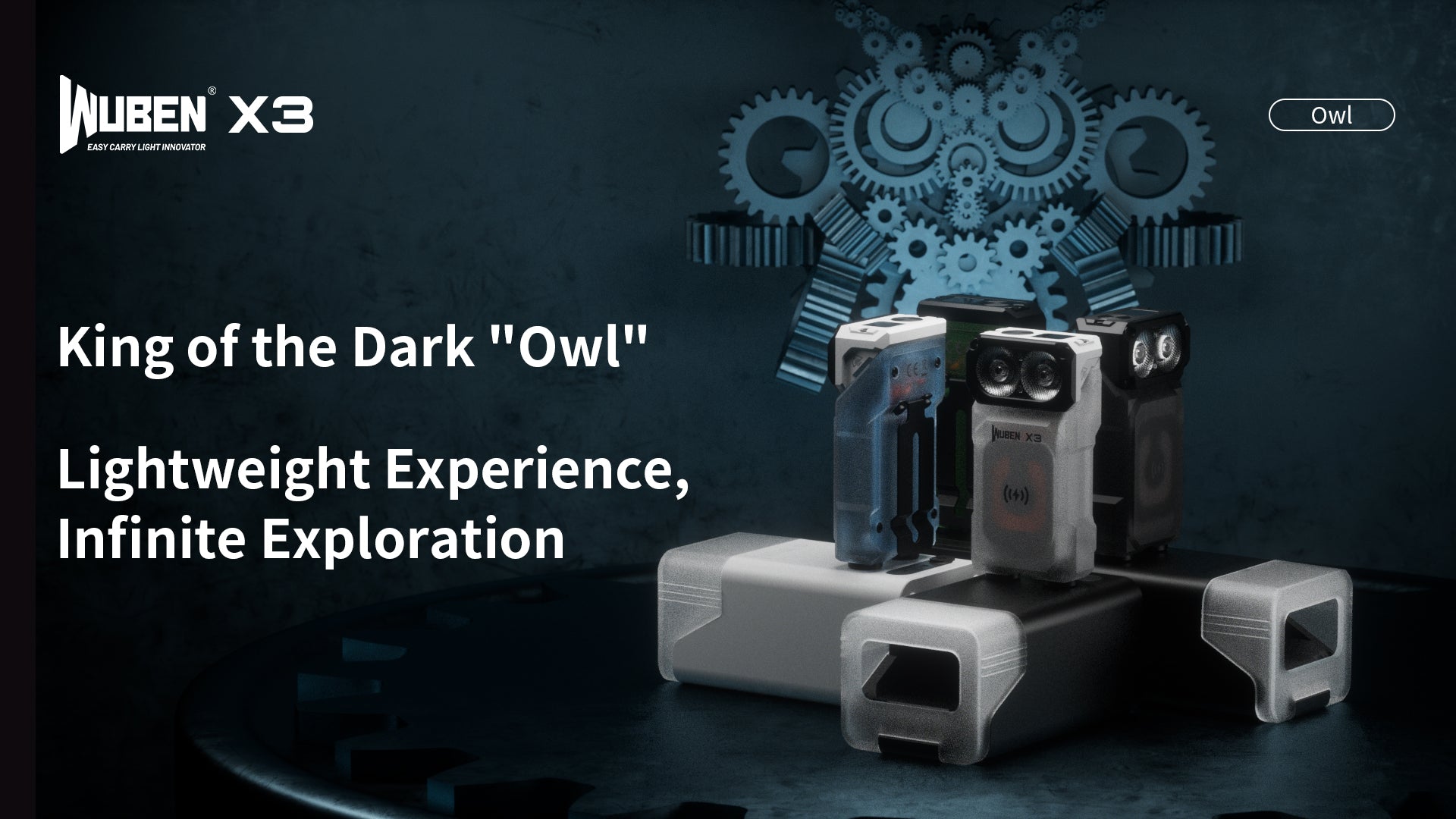 Wuben X3 Best EDC Flashlight - Home and Outdoor Owl Light/Flat