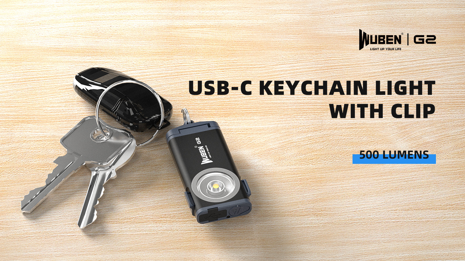 USB-C 鑰匙扣燈帶夾