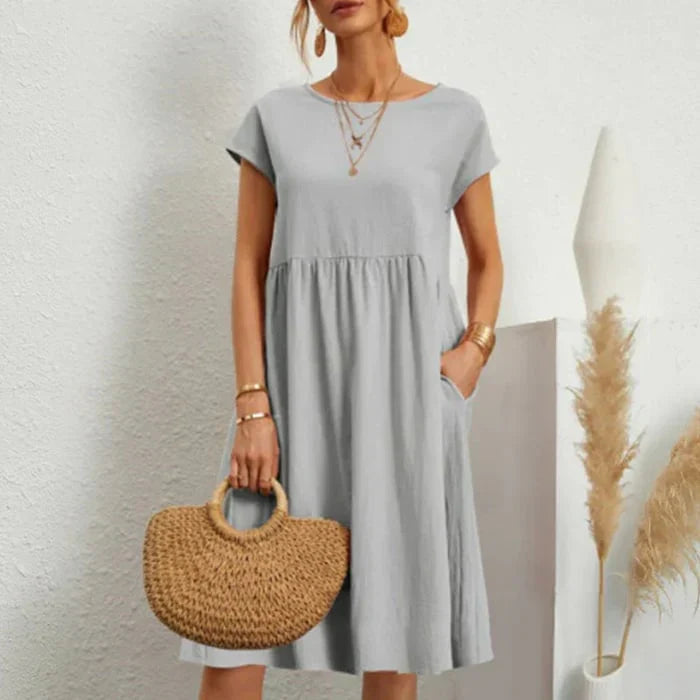 Levoire | Robe En Coton Pour Femmes Avec Col Rond