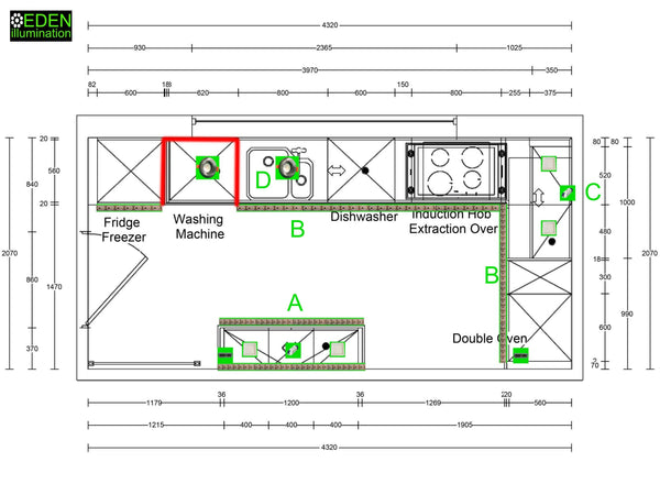 Kitchen Lights Plan from Eden illumination