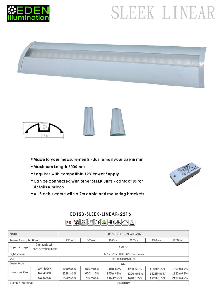 SLEEK LINEAR Under cabinet light from Eden illumination