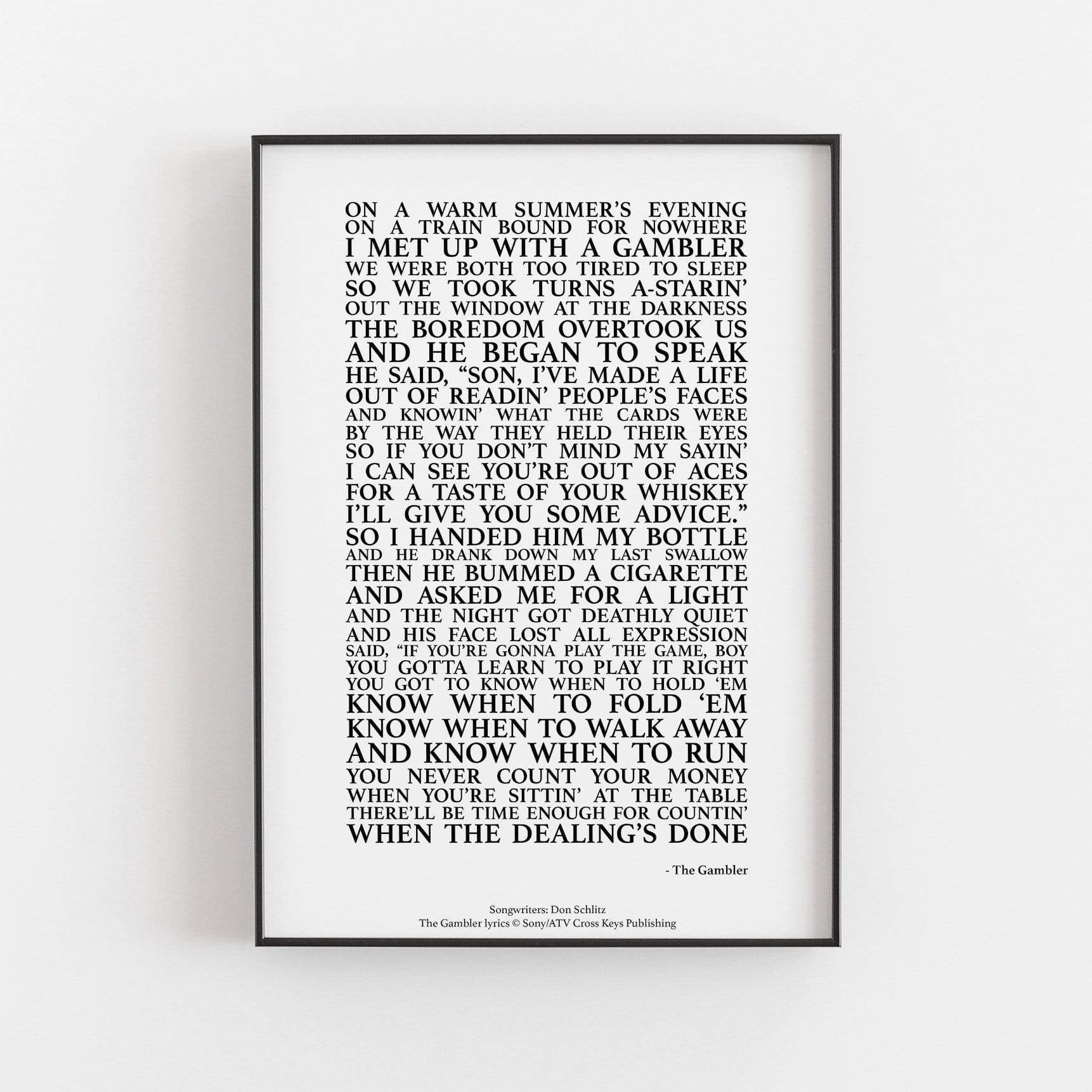 kenny rogers through the years lyrics framed