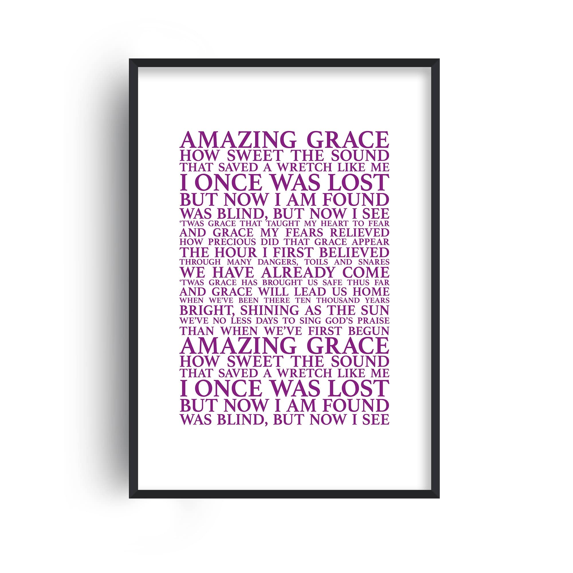 Amazing Grace Song Lyrics Print