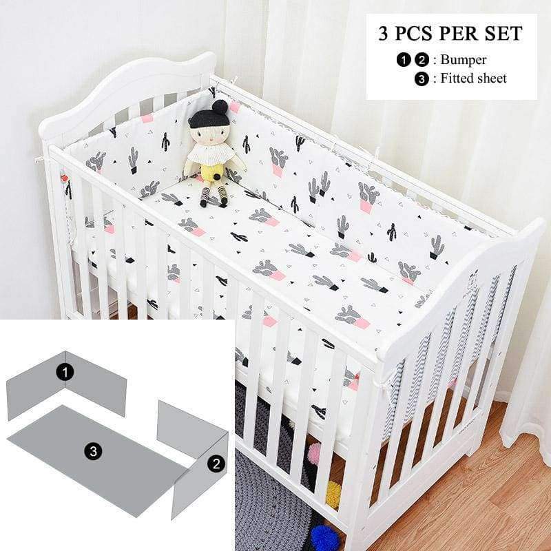 Lovely Cactus Triangle Baby Gril Crib Bed Bumpers Fashion Baby