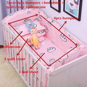 7pcs Hot Baby Bedding Set 100 Cotton Crib Bedding Set Baby Cot