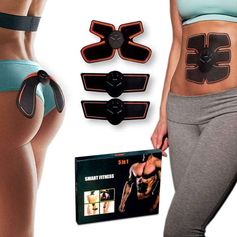 Electro Estimulador Muscular Smart Fitness 5 en 1 Abdomen + Cuello + Glúteos  + Extremidades