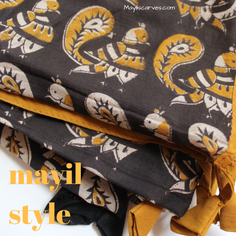 black and mustard scarf