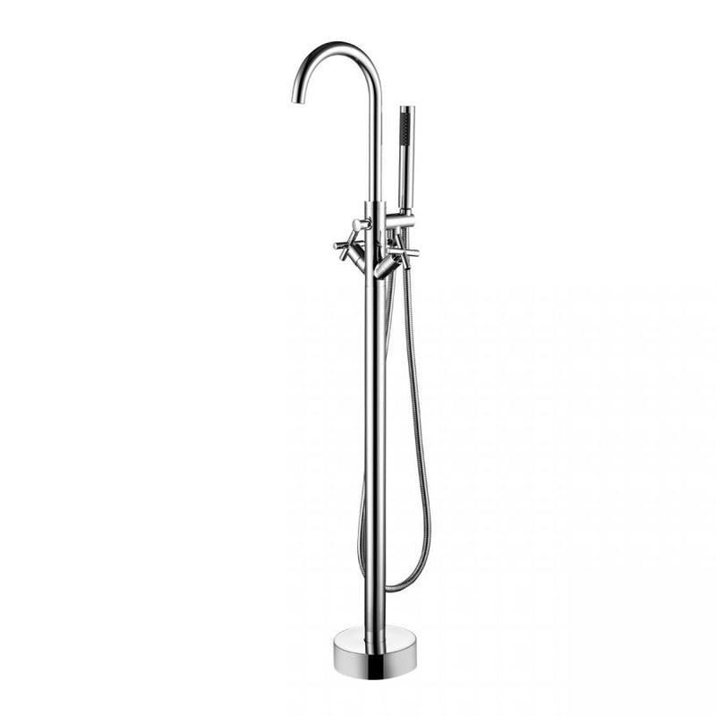Maidstone Freestanding Tub Faucet With Cross Handle Polished Chrome