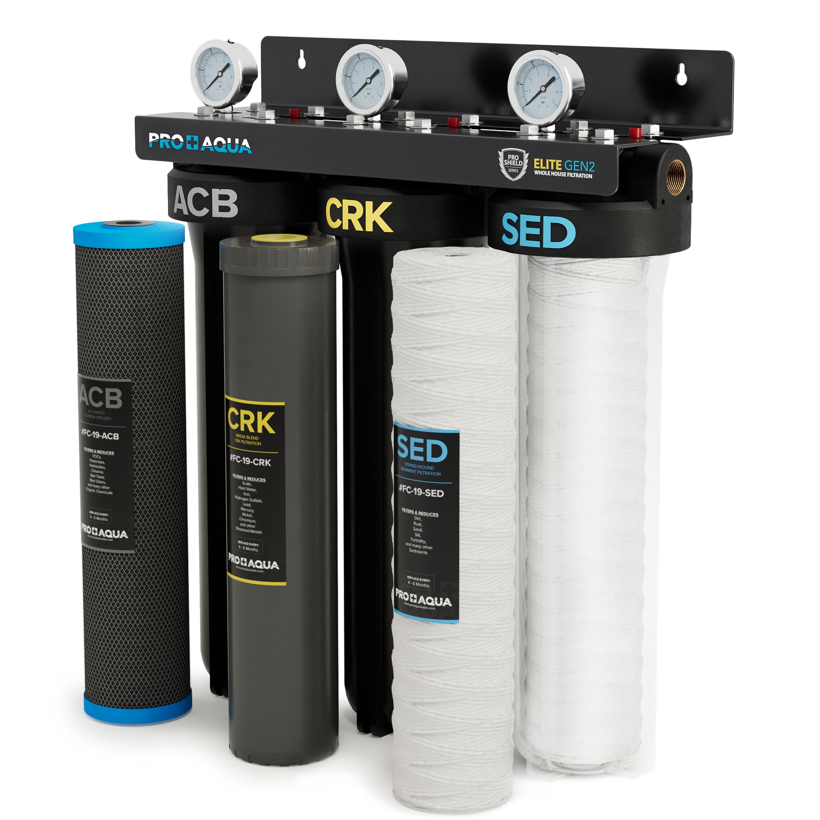 PRO+AQUA WS-P-REG-KITV2 Premium Dual RV/Marine Water Softener Regeneration  Kit and Water Filter, Reduces Bad Taste, Odor, Sediment, Chlorine